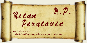 Milan Peralović vizit kartica